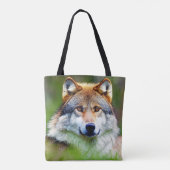 Mooie wolfkop schilderen tote bag (Achterkant)