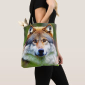 Mooie wolfkop schilderen tote bag (Dichtbij)