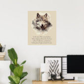Mooie Wolfskop en Gedicht II Poster (Thuiskantoor)