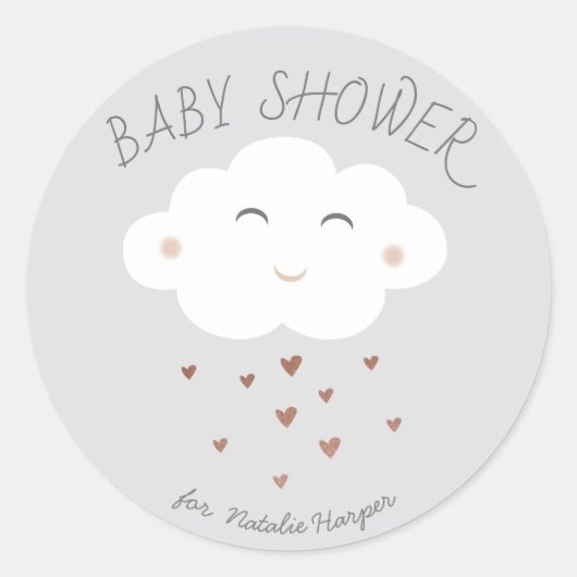 Mooie wolk baby shower sticker (Voorkant)