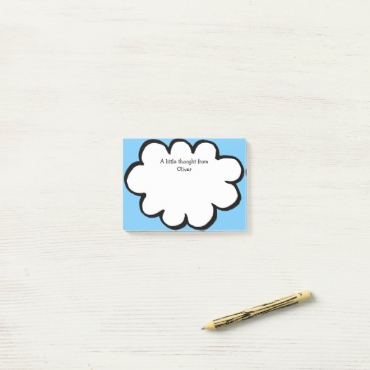 Mooie wolk gepersonaliseerde naam boodschap post-it® notes (Op bureau)