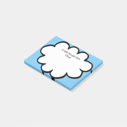 Mooie wolk gepersonaliseerde naam boodschap post-it® notes (Schuin)