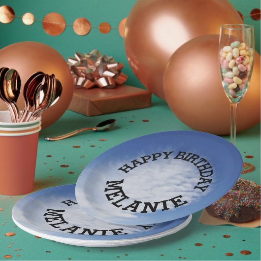 Mooie wolk papieren bordje (Multi)