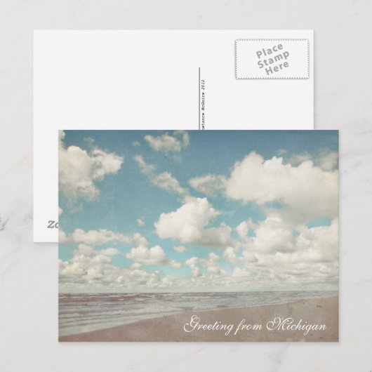 Mooie wolken boven Lake Michigan Beach Briefkaart (Voorkant / Achterkant)