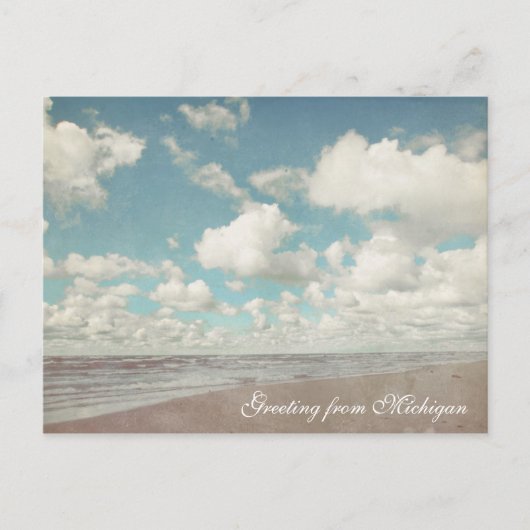 Mooie wolken boven Lake Michigan Beach Briefkaart (Voorkant)