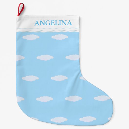 Mooie wolken grote kerstsok (Voorkant)