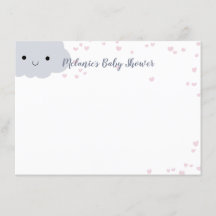 Mooie wolkenharten baby shower aangepast briefpapi