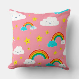 Mooie wolkenpatroon met regenbogen kussen