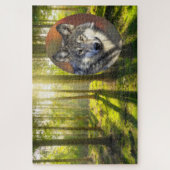 Mooie wolven en zonnebos legpuzzel (Verticaal)