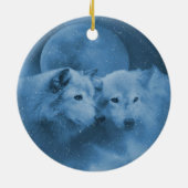 Mooie wolven in het Ornament van de sneeuwfeestdag (Achterkant)