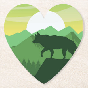 Mooie wolvenscène kartonnen onderzetters