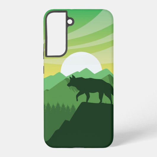 Mooie wolvenscène samsung galaxy hoesje (Achterkant)