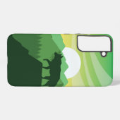 Mooie wolvenscène samsung galaxy hoesje (Achterkant horizontaal)