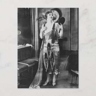 Mooie Woman Flapper Dress 1920 Briefkaart