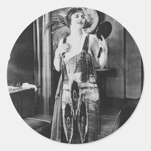 Mooie Woman Flapper Dress 1920 Ronde Sticker (Voorkant)