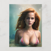 Mooie Woman Swimming Wonky AI Generated Art Briefkaart (Voorkant)