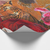 Mooie Woman Tiger Roos Garden Cadeaupapier (Hoek)