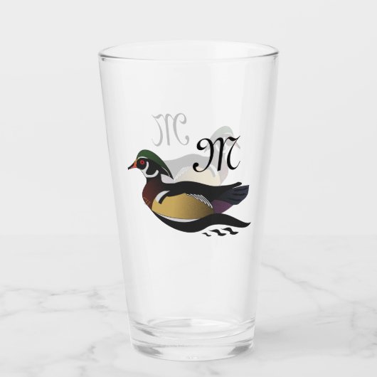 Mooie Wood Duck zwemmen Glas (Voorkant)