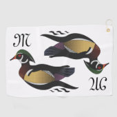 Mooie Wood Duck zwemmen Golfhanddoek (Horizontaal)