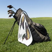 Mooie Wood Duck zwemmen Golfhanddoek (Groen)