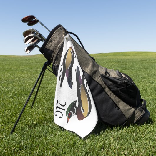 Mooie Wood Duck zwemmen Golfhanddoek (Groen)