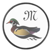 Mooie Wood Duck zwemmen Hockey Puck (Voorkant)