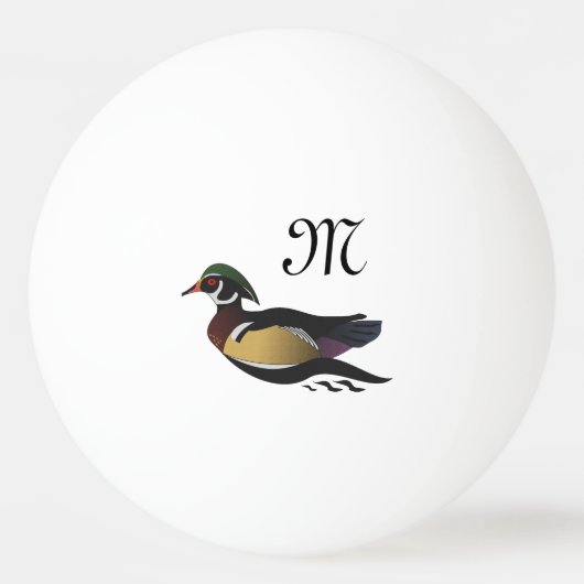 Mooie Wood Duck zwemmen Pingpongbal (Voorkant)