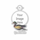 Mooie Wood Duck zwemmen Sticker (Voorkant)