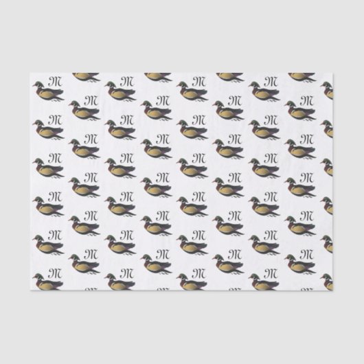 Mooie Wood Duck zwemmen Tissuepapier (Voorkant)