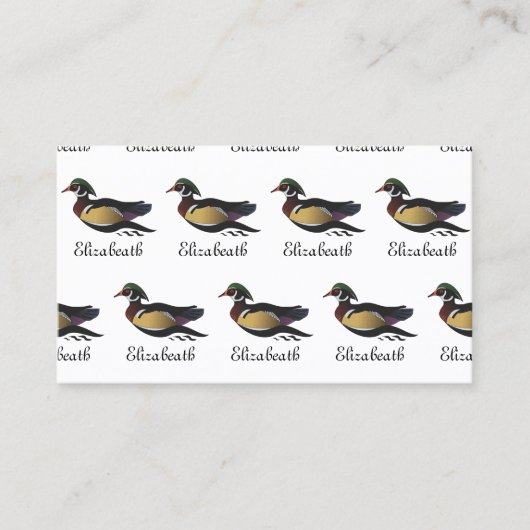 Mooie Wood Duck zwemmen Visitekaartje (Voorkant)