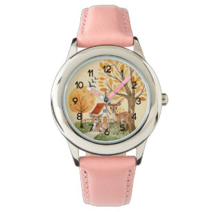 Mooie Woodland Deer Countryside Home Kinder Horloge
