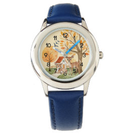 Mooie Woodland Deer Countryside Home Kinder Horloge
