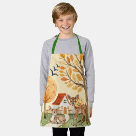 Mooie Woodland Deer Countryside Home Kinder Schort