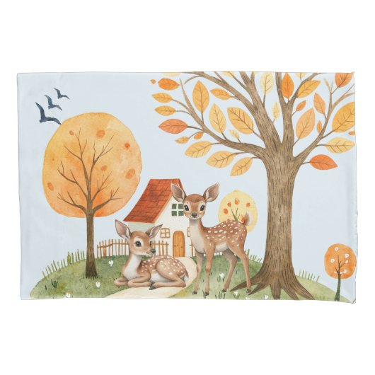 Mooie Woodland Deer Countryside Home Kussensloop (Voorkant)