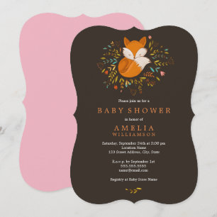 Mooie Woodland Vos Baby Shower Uitnodiging