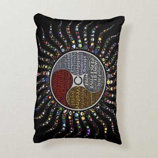 Mooie woorden en mandala-kussen accent kussen (Achterkant (Verticaal))