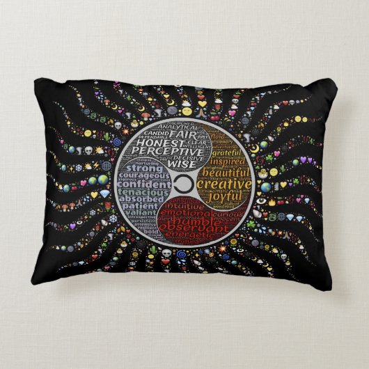 Mooie woorden en mandala-kussen accent kussen (Achterkant)