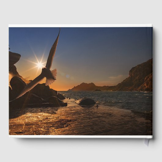 Mooie woorden op zonsondergang "Weep niet" Gastenboek (Achterkant)