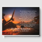 Mooie woorden op zonsondergang "Weep niet" Gastenboek (Voorkant)