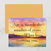 Mooie woorden over ouder wordend Wenskaart Feestdagenkaart (Voorkant / Achterkant)