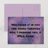 Mooie woorden van aanmoediging Paars Briefkaart (Voorkant / Achterkant)