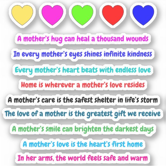 Mooie woorden voor moeder (Love Quotes) Stickers (Voorkant)