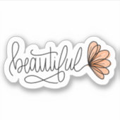 Mooie Word-laptop | Afgesneden Sticker (Voorkant)