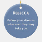 Mooie wringende maan bij daglicht keramisch ornament (Achterkant)