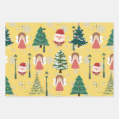 Mooie Xmas patroonbomen, rood wit groen Inpakpapier Vel (Voorkant 3)