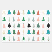Mooie Xmas patroonbomen, rood wit groen Inpakpapier Vel (Voorkant)