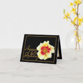 Mooie Yellow Rose Chic  Happy Birthday Kaart (Gele Bloem)