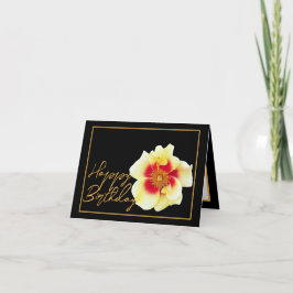 Mooie Yellow Rose Chic  Happy Birthday Kaart