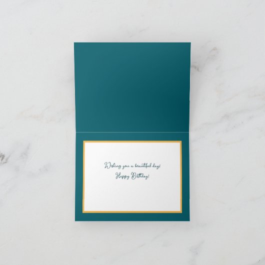 Mooie Yellow Rose Chic  Happy Birthday Kaart (Binnen)