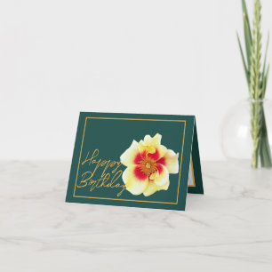 Mooie Yellow Rose Chic Happy Birthday Kaart